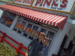 Travel With Kids at Pink's Hotdogs Hollywood
