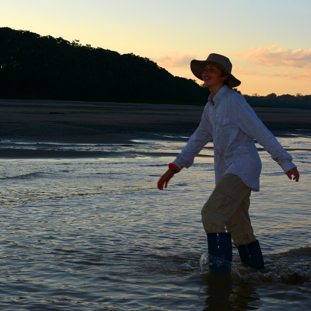 nathan walking in water