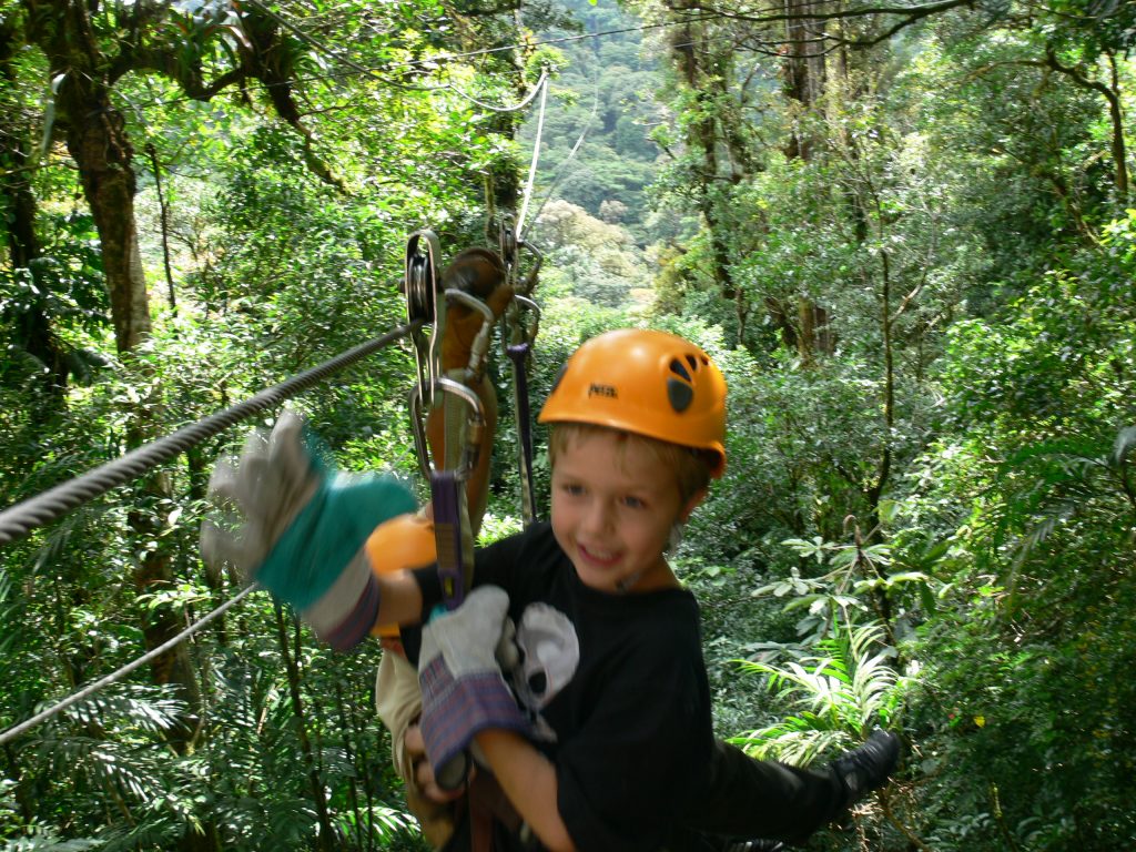 Nathan zip lining near Monte Verde, Costa Rica
