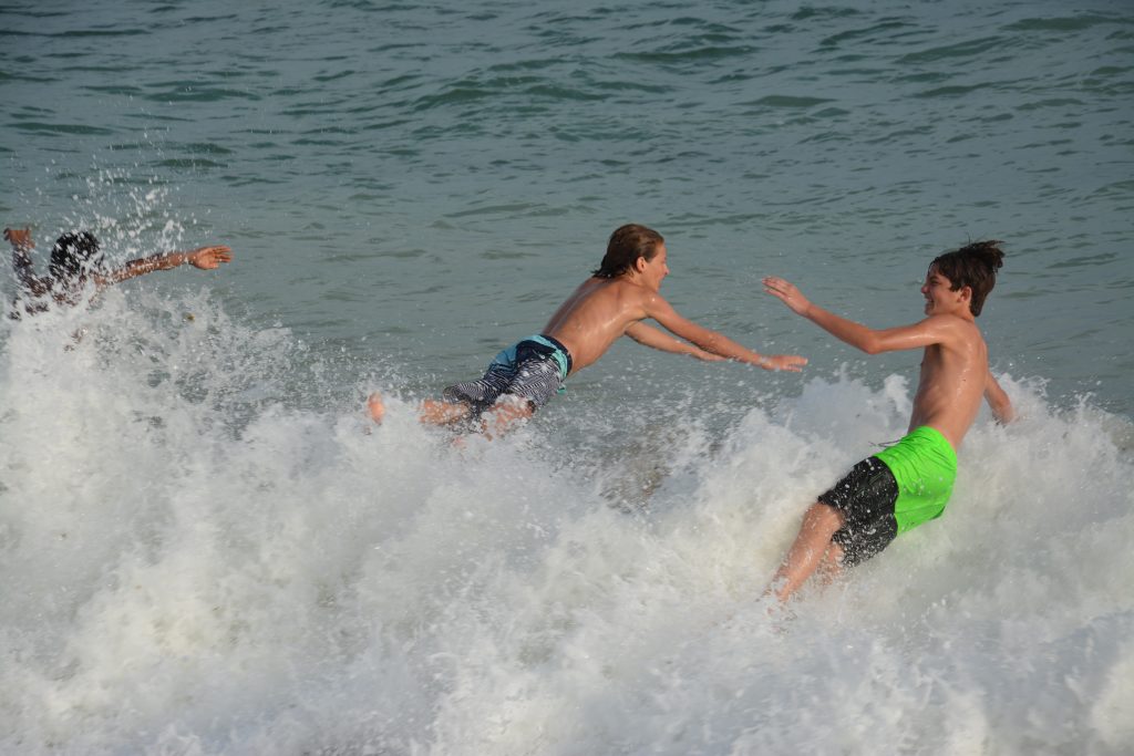 Wave jumping, Unawatuna, Sri Lanka