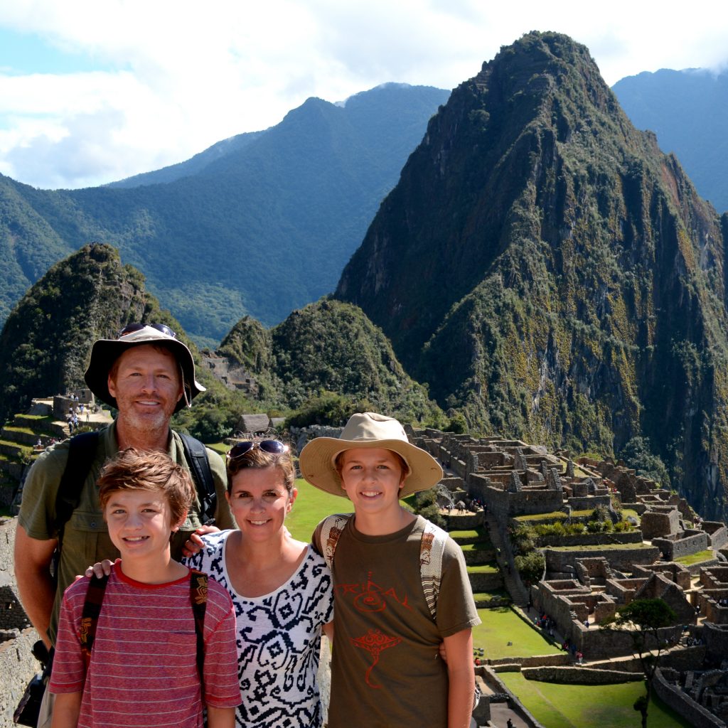 Simmons family at Machu Picchu, Peru