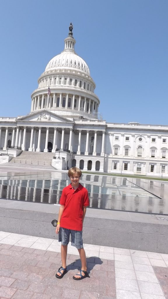 Nathan in front of Capitol in Washington DC