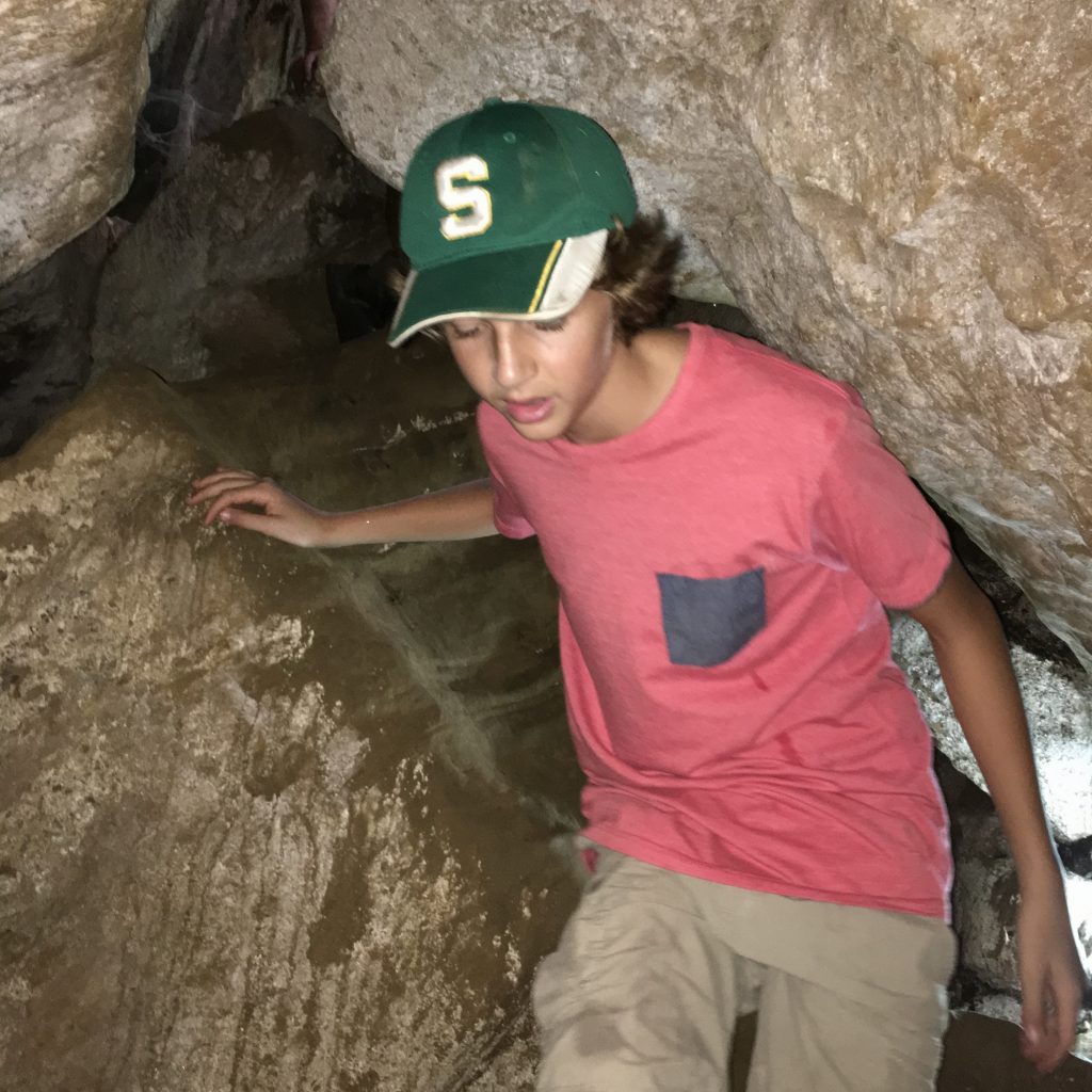 Boy in cave